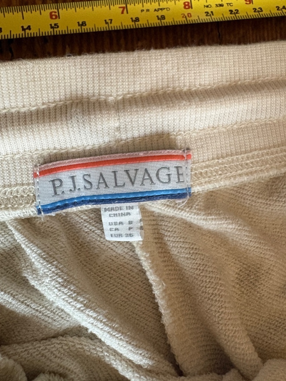 P.J. Salvage Sun Stripe Joggers Size Small Cream Color Pink and Blue - Picture 5 of 9